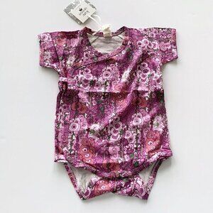 Kate Quinn Organics Baby Girl Orchid Hollyhock Wrap Bodysuit 18-24 Months